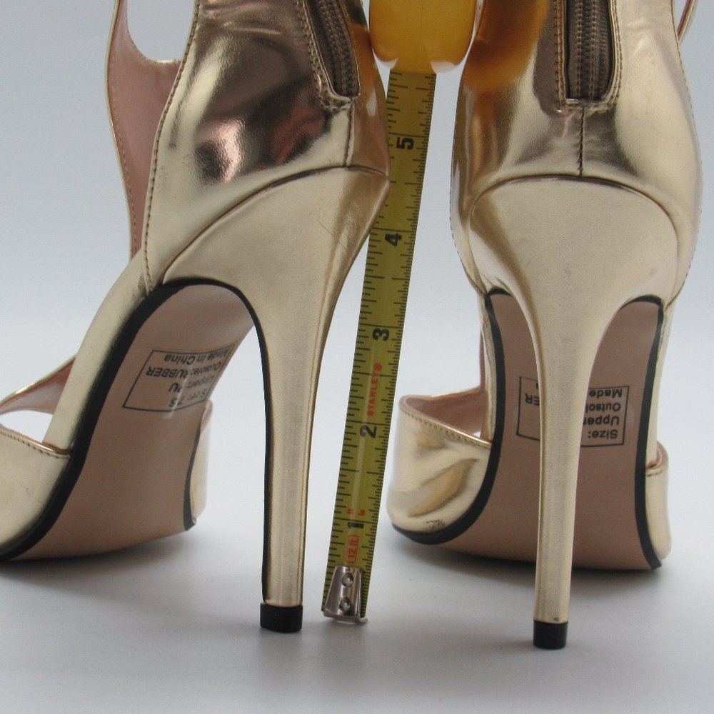Signature by Olivia Miller Gold Stiletto Heels New - Picture 3 of 3